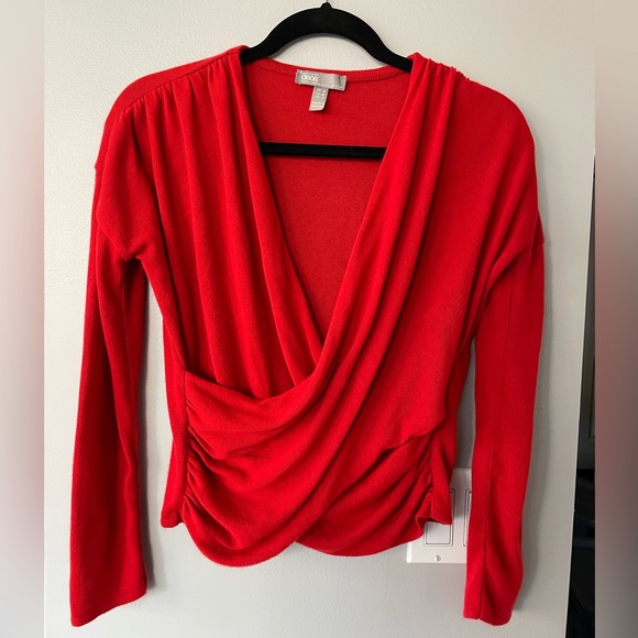 ASOS Drape Wrap Sweater Red - Picture 5 of 8